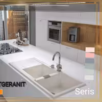 سینک گرانیتی دو لگن مارک امیت(سفید رنگ)