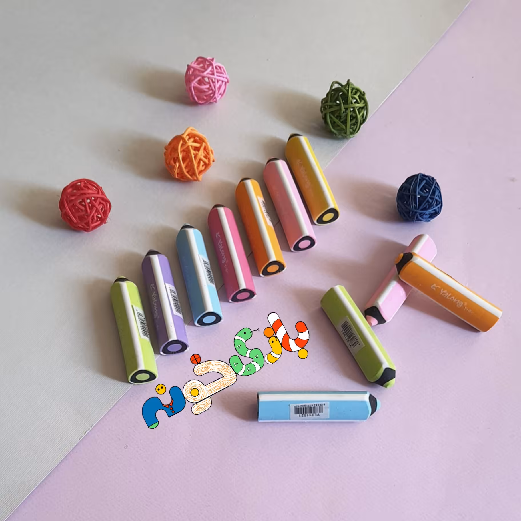 پاککن فانتزی 6.5 سانتی متری طرح مداد 