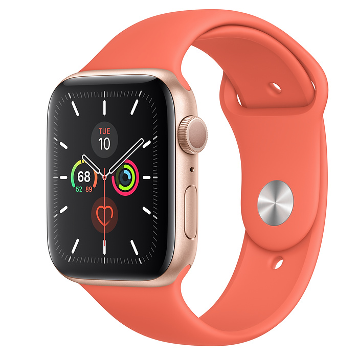 ساعت مچی هوشمند اپل واچ سری 5 44 میلیمتر طلایی با بند اسپرت Clementine