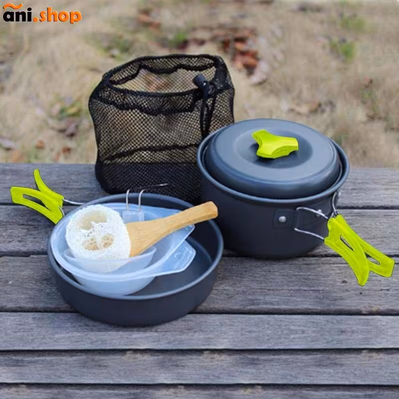 ظرف غذا کوهنوردی کمپینگ COOKING SET مدل SY200 رنگ نارنجی dz21