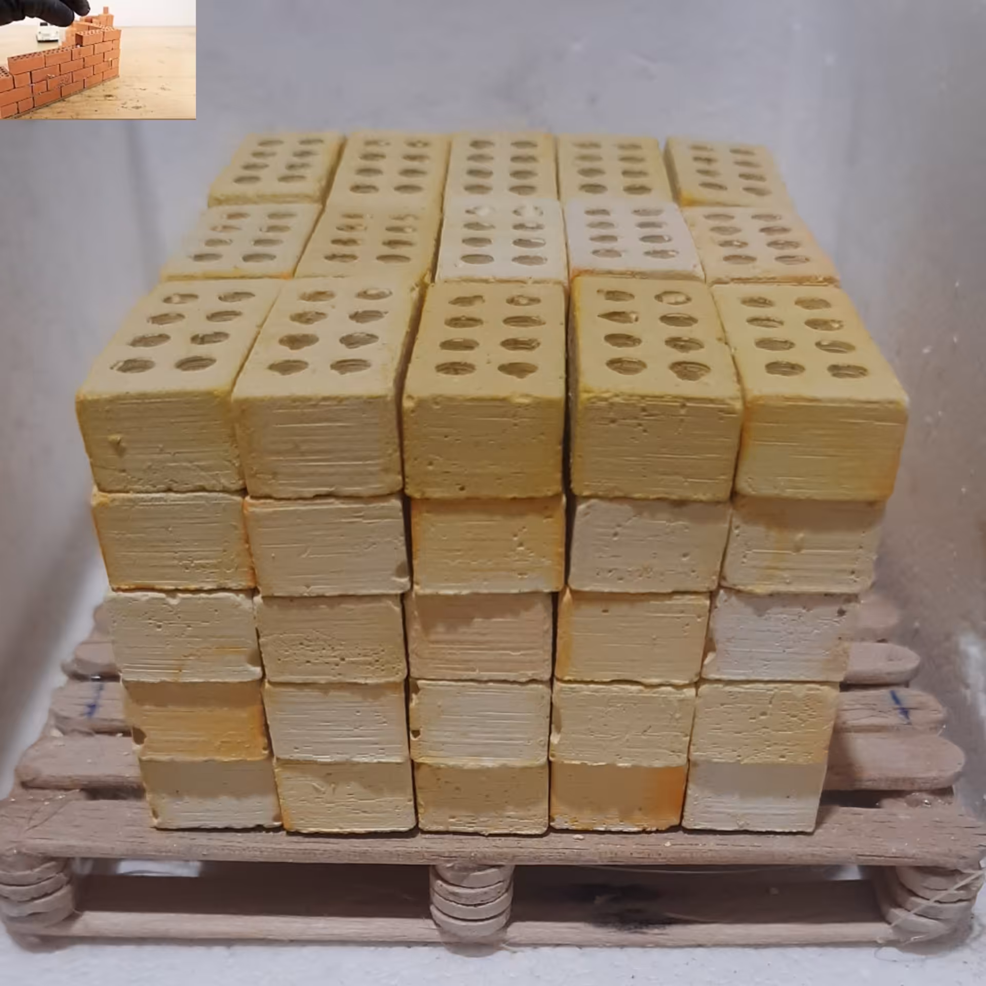 آجر 8گل مینیاتوری وزن 4گرم سایز طول 3سانت و نیم عرض 1سانت و نیم ارتفاع 1 سانت