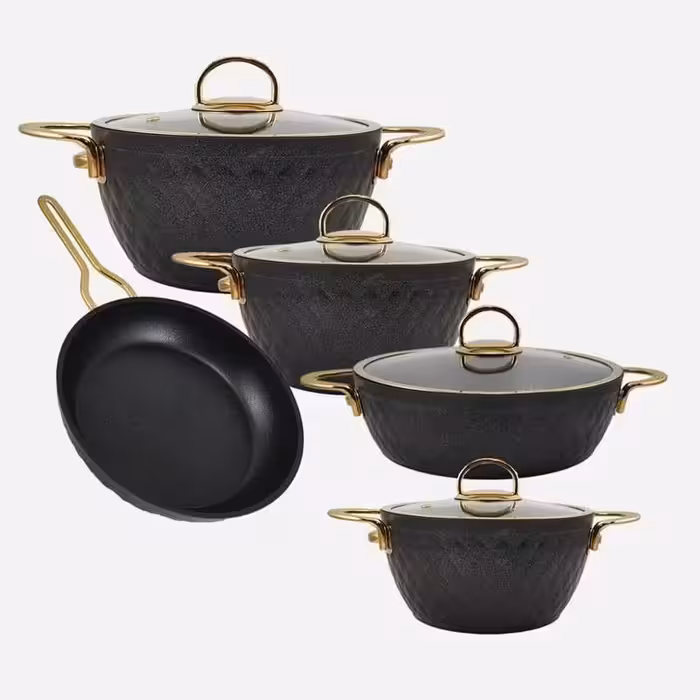 سرویس 9 پارچه ویوالدی ترکیه با کیفیت بسیار بالا موجود در دو رنگ سبز و مشکی
