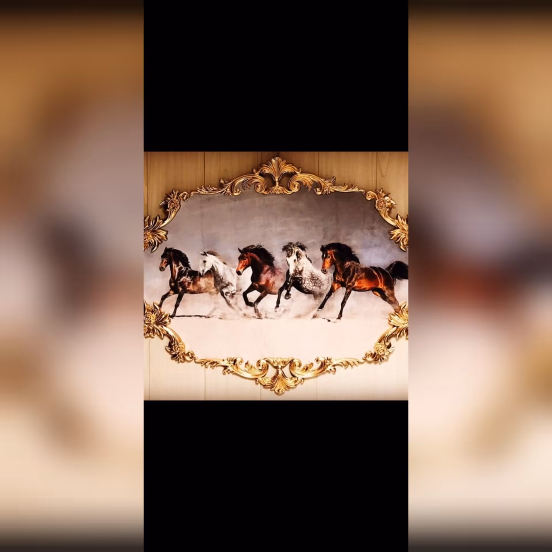 تابلو  شومینه سلطنتی اسب گروهی پسکرایه