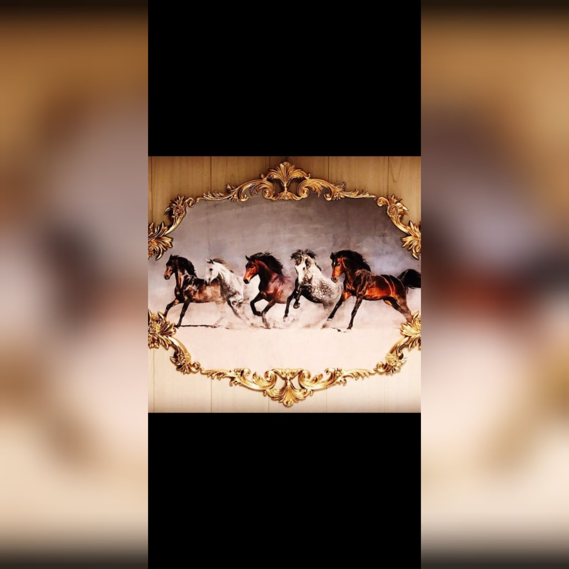 تابلو  شومینه سلطنتی اسب گروهی پسکرایه