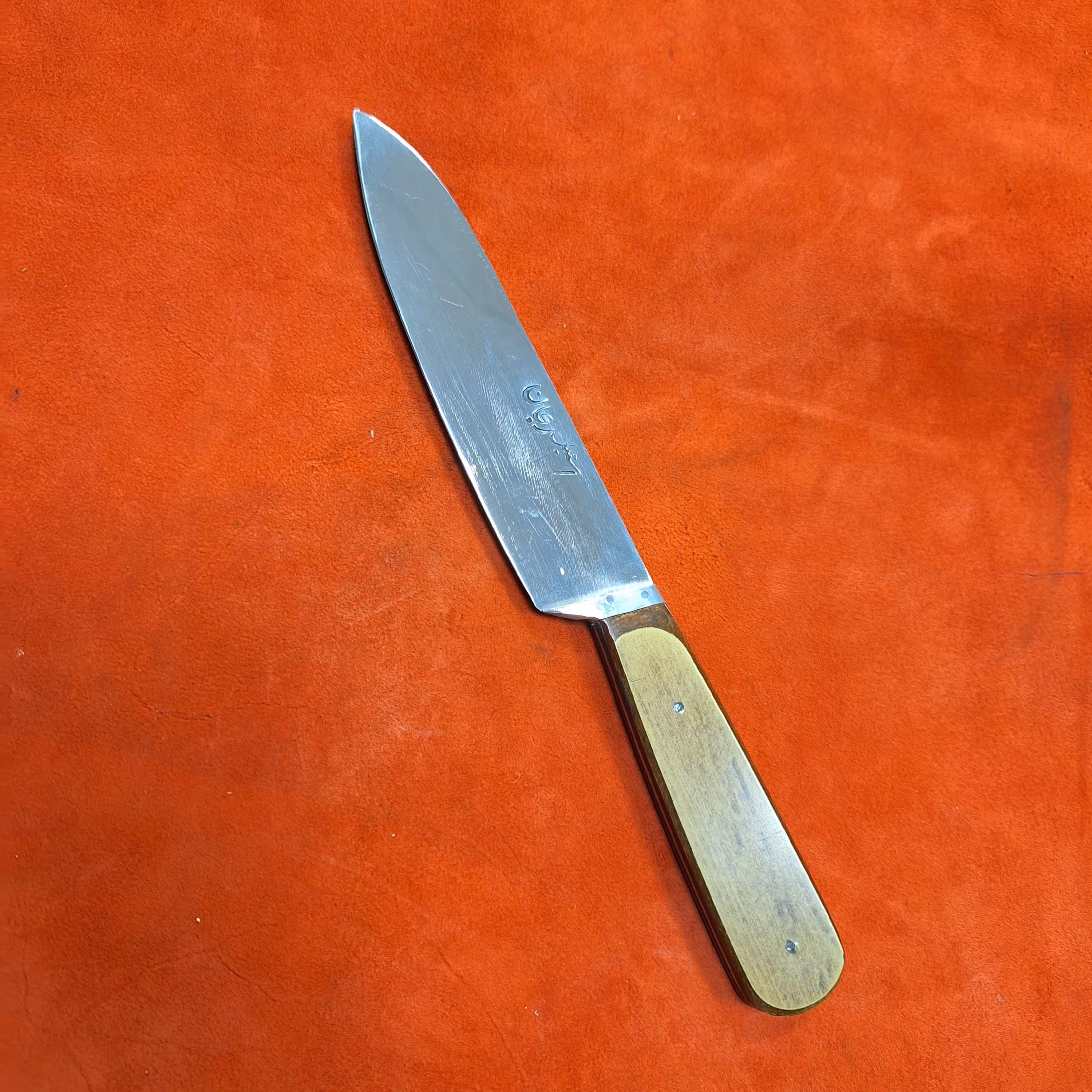 چاقوی اشپزخانه استیل ضدزنگ طول کل 25 سانت تیغه 13 سانت ضخامت تیغه دو میل چاقوزنجان چاقوی زنجان  دسته فایبرگلس طرح کلاسیک