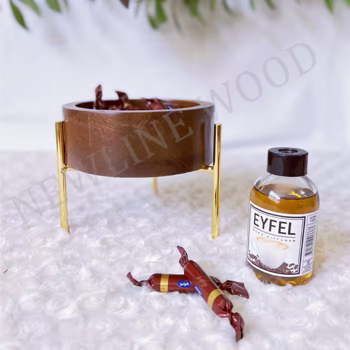 کاسه  چوبی پایه دار قطر 15 - شکلات خوری و تنقلات خوری - ست پذیرایی چوبی