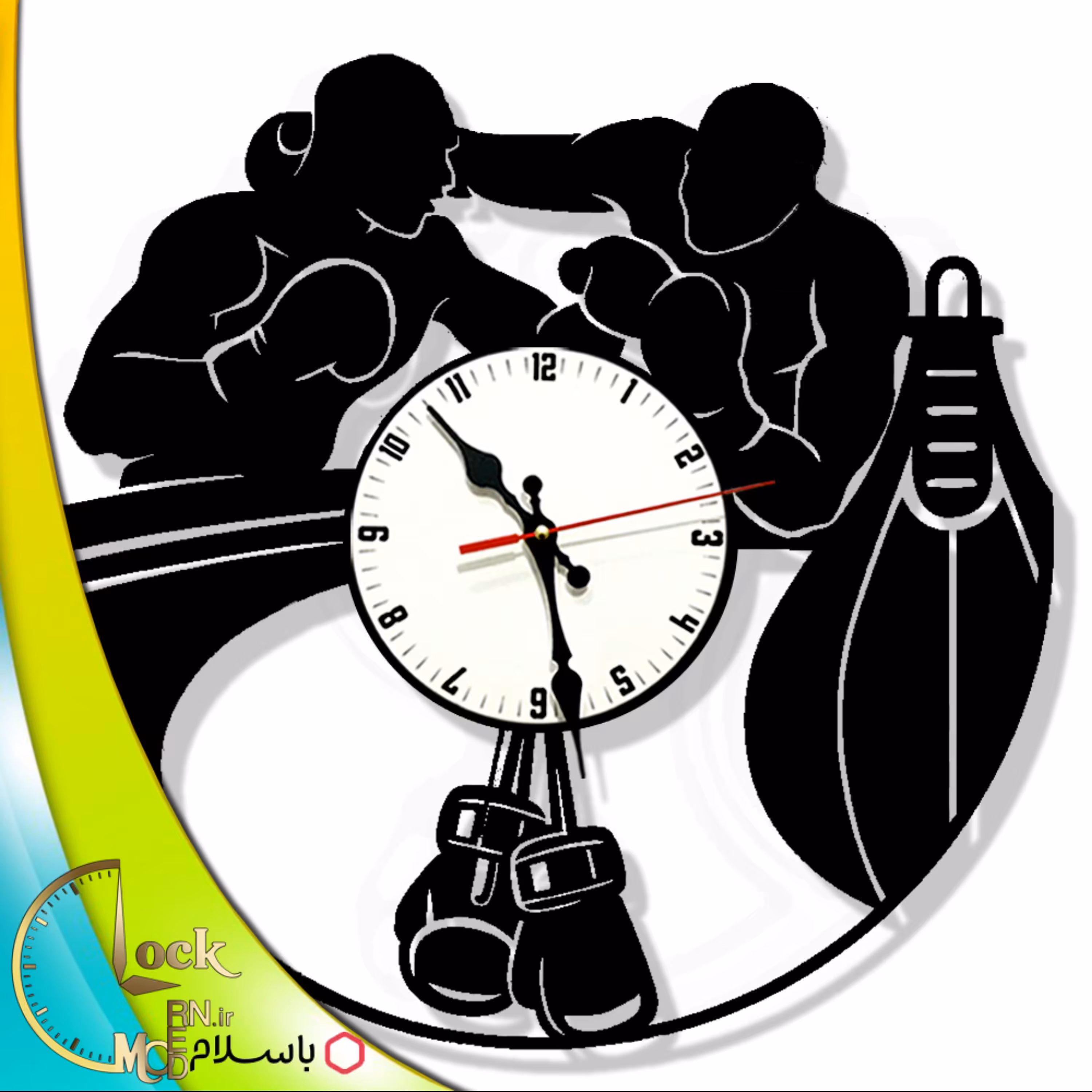 ساعت دیواری طرح بوکس کد 653