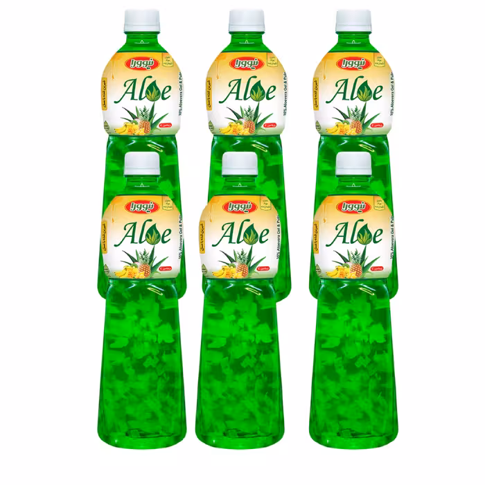 نوشیدنی آلوئه ورا با طعم میوه های استوایی نیوورا  1000 میلی لیتر بسته 6 عددی
