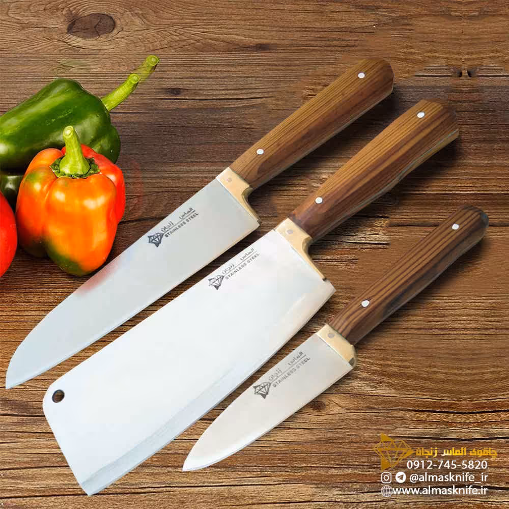 ست 3پارچه چاقوی آشپزخانه مدل گوشت وسبزی