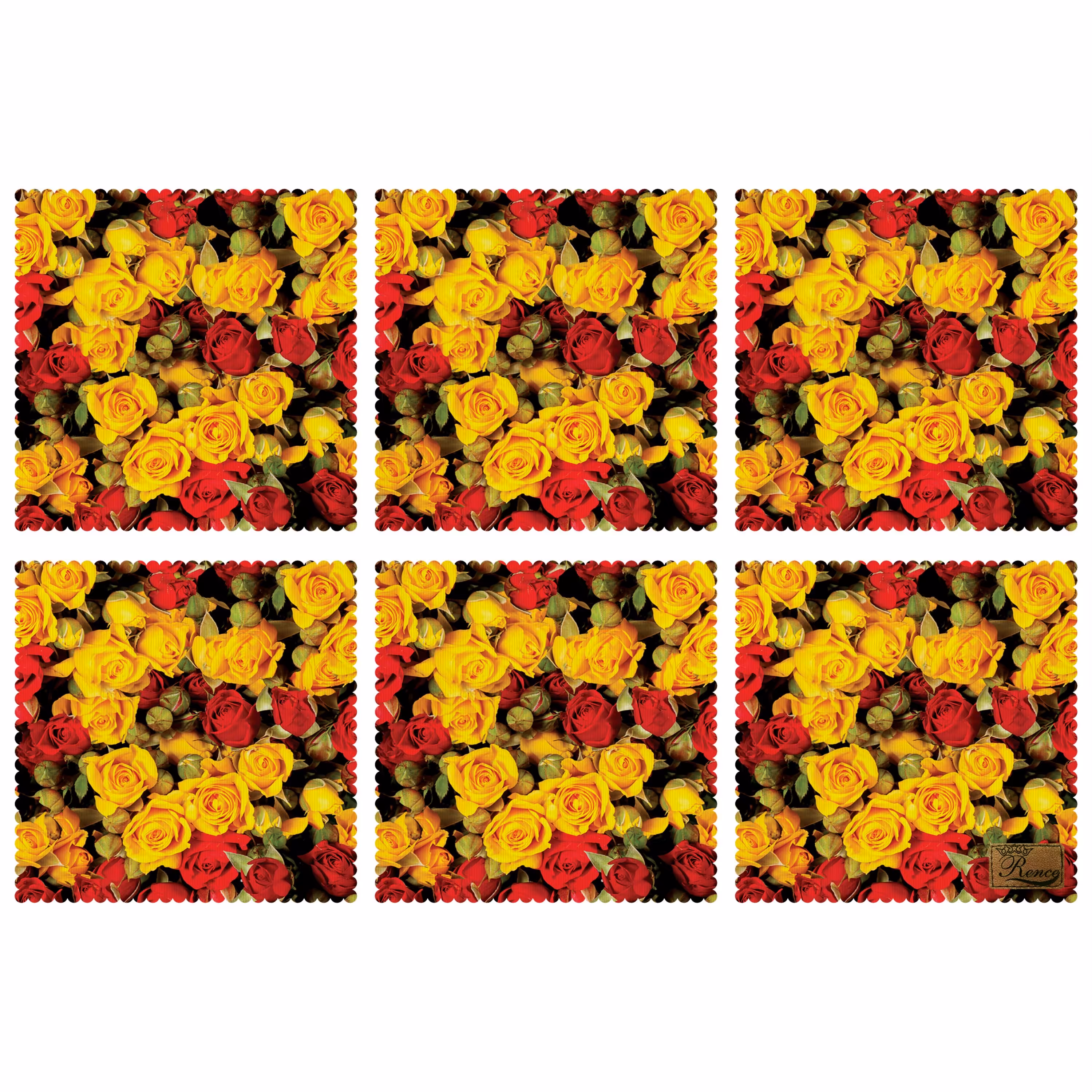 زیر بشقابی مربعی پارچه مخمل سایز 30 در 30 مدل U1-800 شرکت رنس