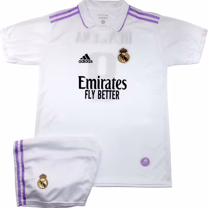 کیت ورزشی باشگاهی.تیم رئال بنزما .لباس ورزشی . پیراهن شورت تیمی