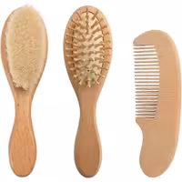 شانه و برس سه تیکه چوبی آنجل بیبی angel baby