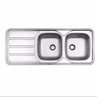 سینک دو لگنه نیمه فانتزی استیل البرز  مدل 218  روکار و توکار