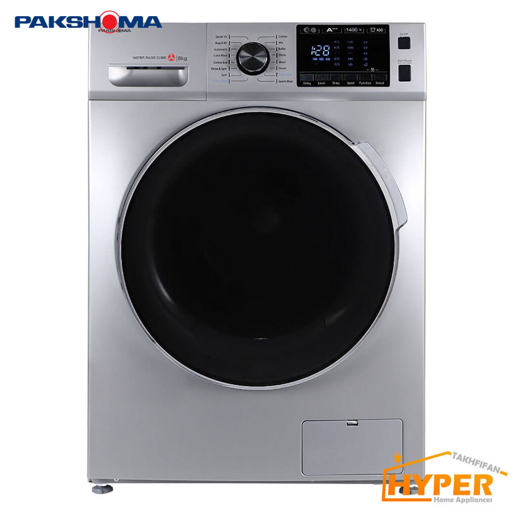 ماشین لباسشویی پاکشوما BWF-40802 ST نقره ای 8 کیلویی
