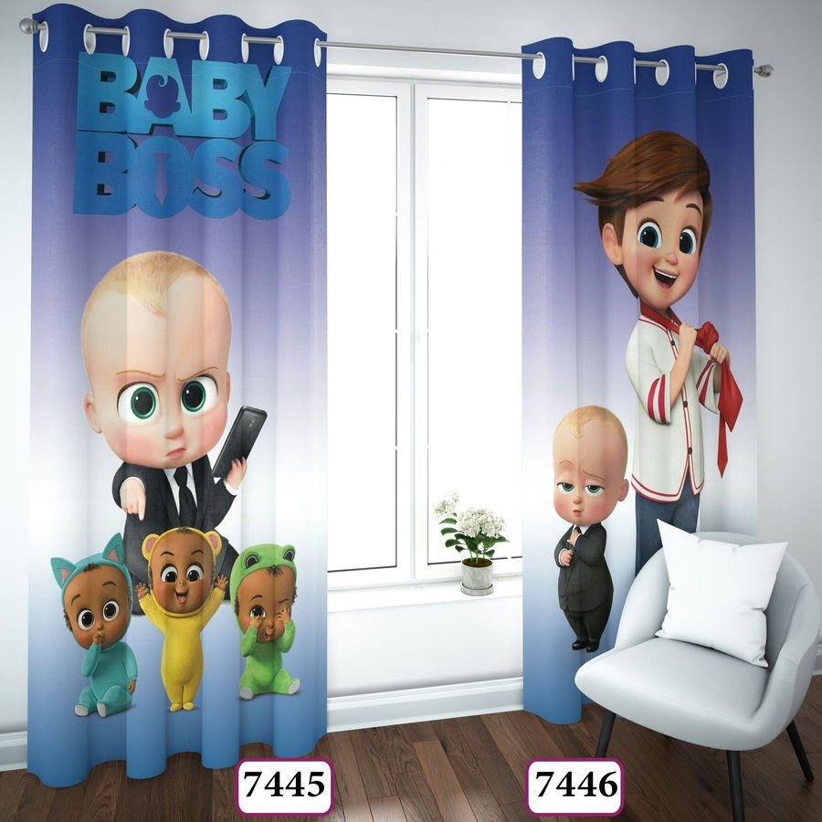 ست اتاق کودک روتختی پرده و فرشینه  طرح بچه رییس