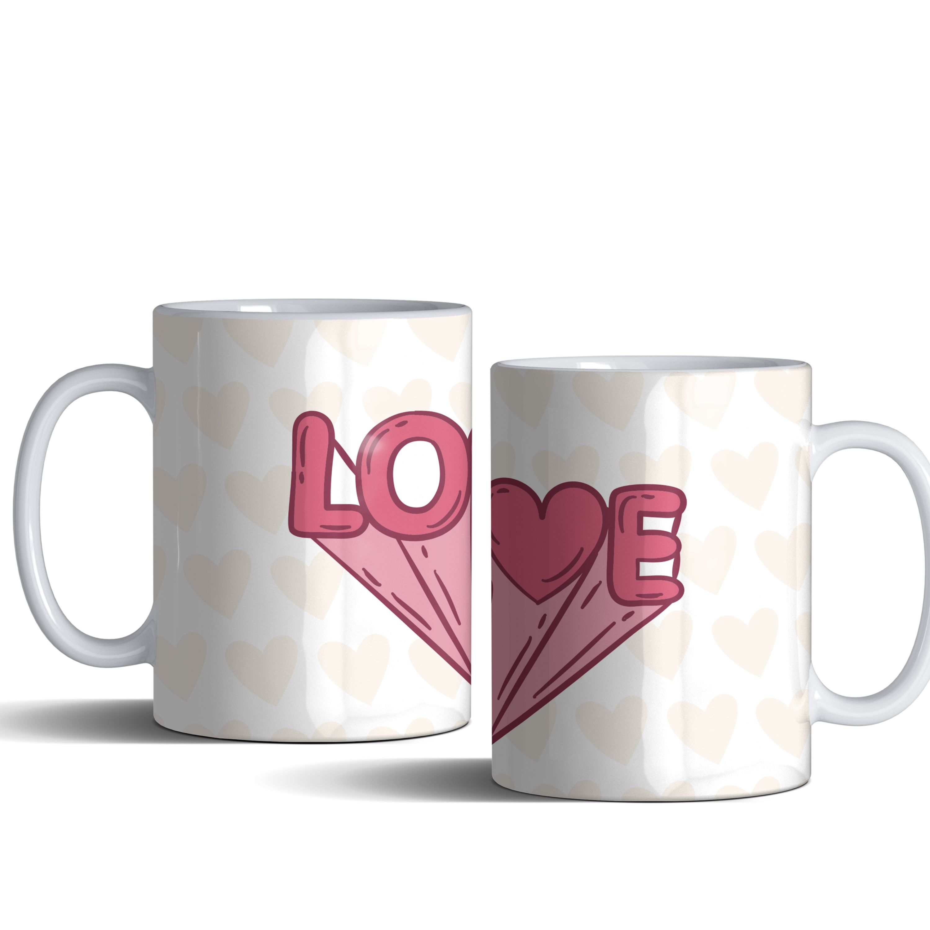 لیوان (ماگ) طرح عشق با متن LOVE