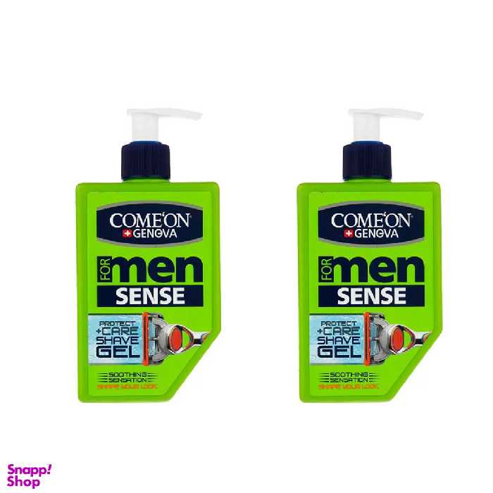 ژل اصلاح ریش مردانه کامان مدل Sense حجم 260 میلی لیتر مجموعه 2 عددی
