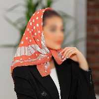 مینی اسکارف (باندانا) طیف نارنجی سفید طرح  توپ توپی ارسال رایگان 