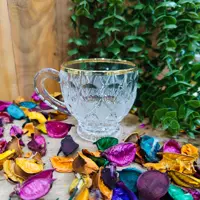 فنجان لب طلایی آنجلیکا کریستال بسیار شفاف ساخت چین (پس کرایه)