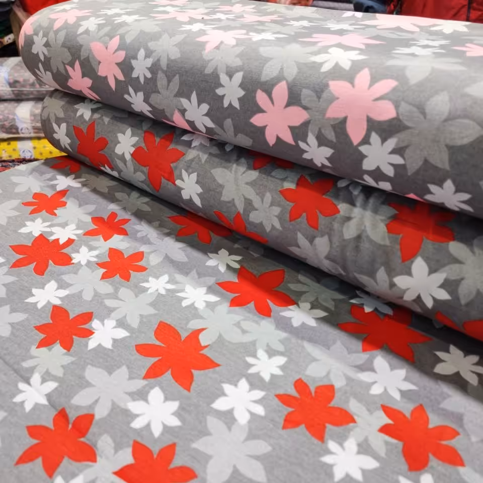 پارچه ملحفه متری طرح ستاره خزان سوزنی عرض 2متر