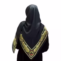 00204227-روسری شمشاد مشکی وال نخ 140در140-ماهد-مناسب ایام عزاداری