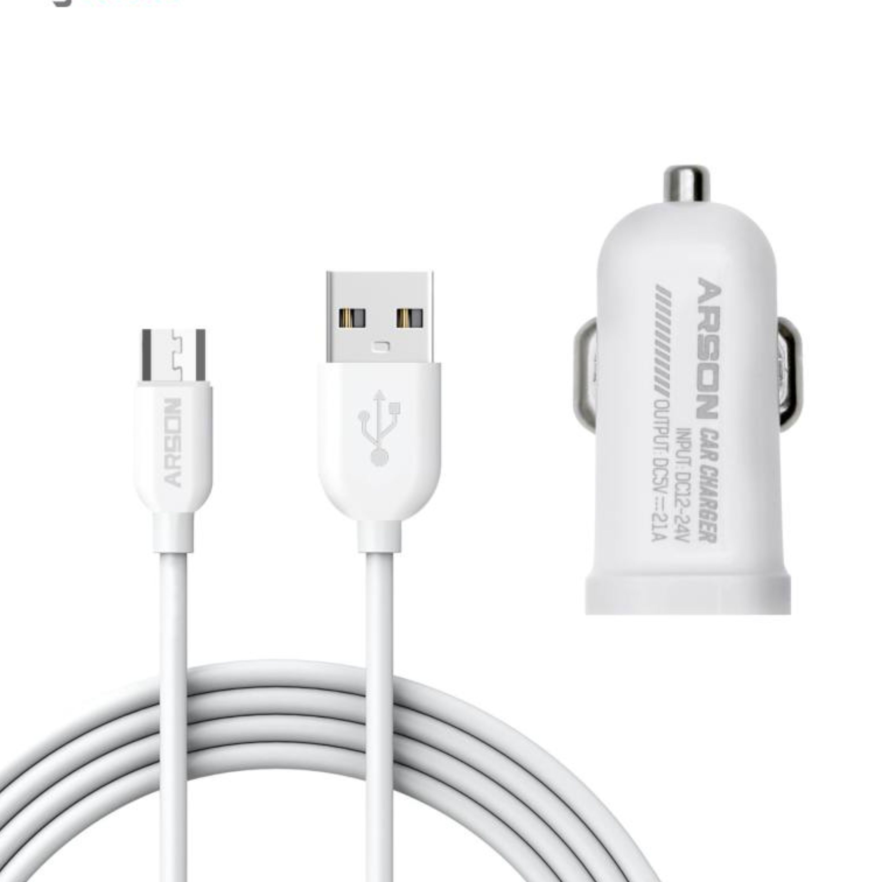 شارژر فندکی آرسون مدل AN-11 به همراه کابل تبدیل microUSB