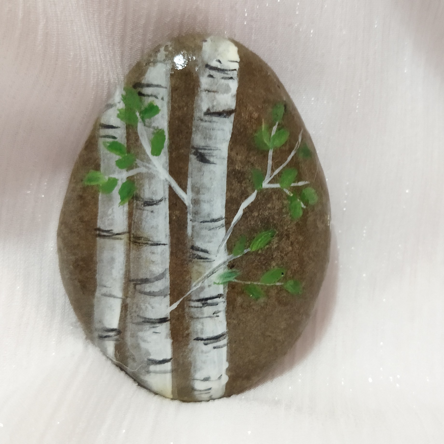 مگنت نقاشی روی سنگ طرح درخت