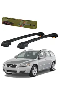 جعبه بار سقفی مشکی VOLVO V50 SW 2004 2012 THUNDER CARRIER LOCKED SEARFALL CROSS BAR Thunder