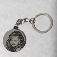 جاکلیدی پلکسی دو طرفه  چهره طرح دایره با حک اختصاصی 