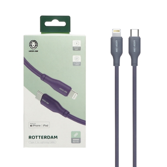 کابل تبدیل فست شارژ Type-C به لایتنینگ گرین لاین مدل GNRTTYCTLTGPL به طول 1.2متر