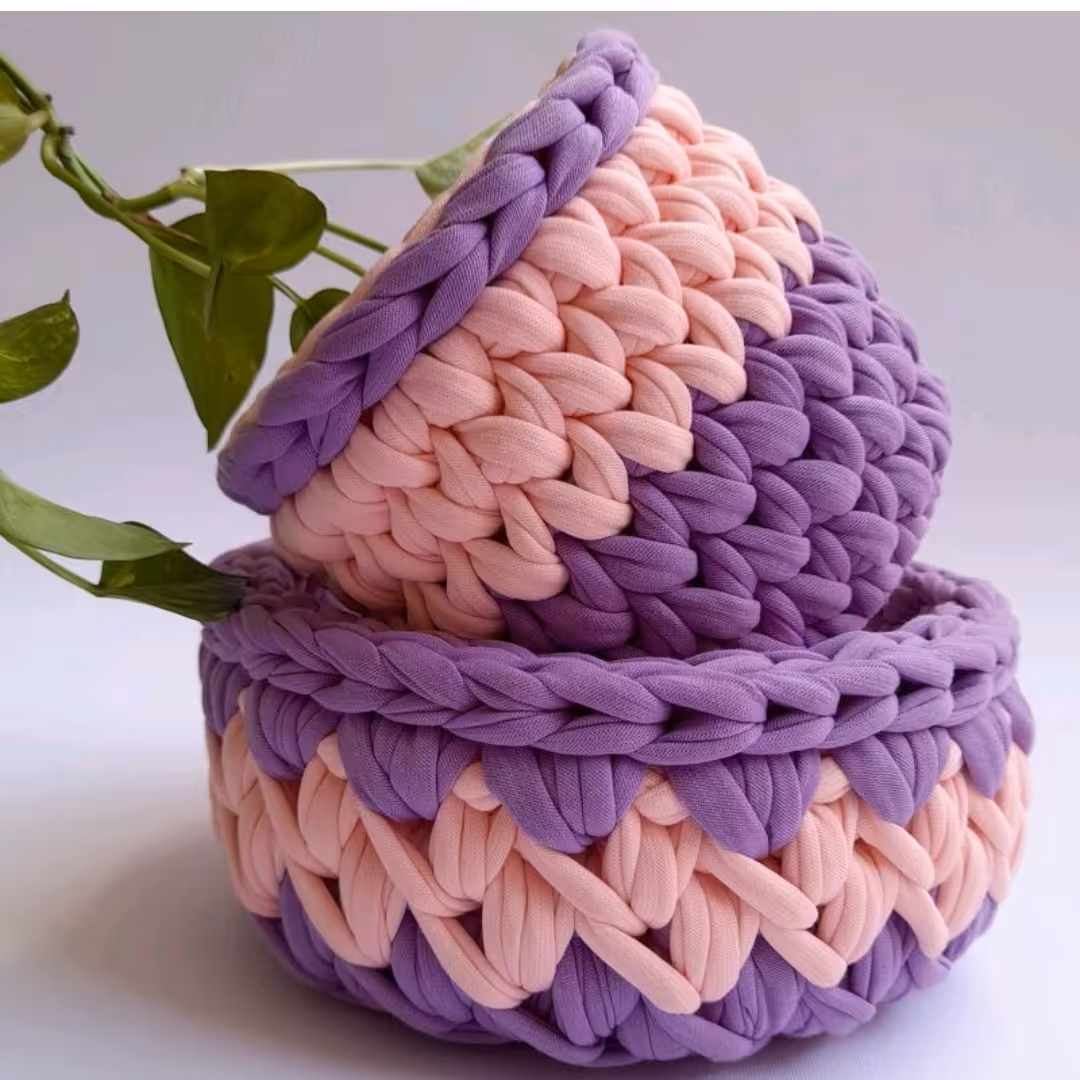 باکس دوتکه بنفش مدل تریکو