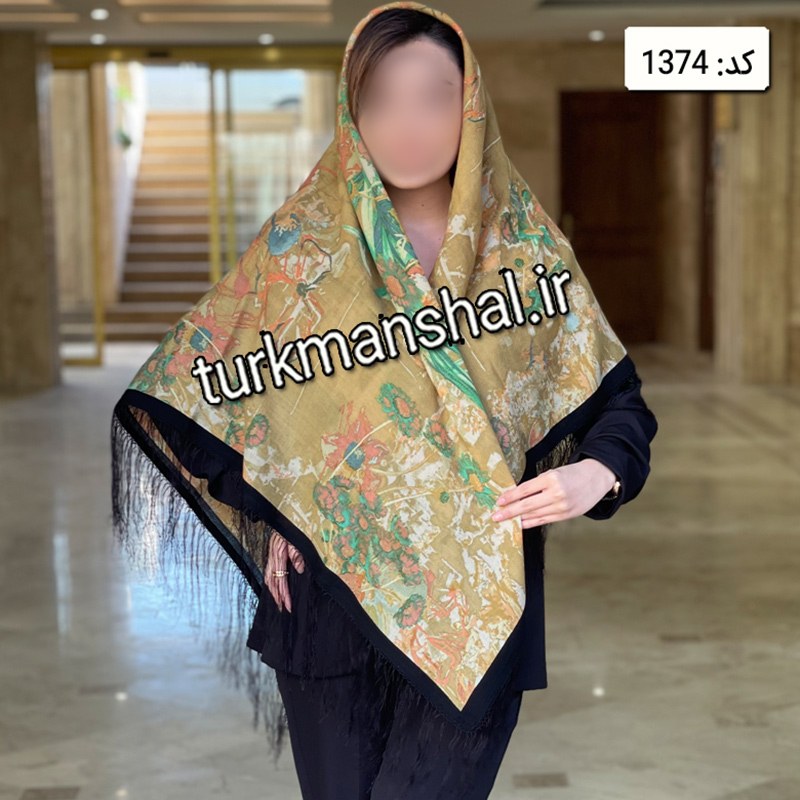 روسری ترکمن ابریشمی (ایتالیایی) کد 1374