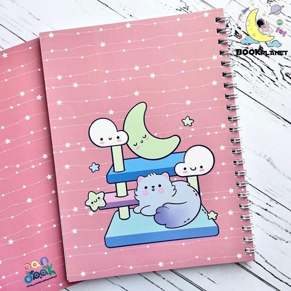 دفتر خط دار 70 برگ پانداک طرح گربه