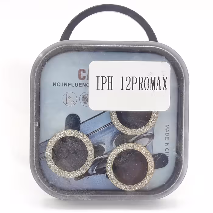 محافظ لنز دوربین نگینی آیفون12پرومکس رنگ طلایی