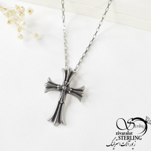 پلاک و زنجیر صلیب استیل کد:2286