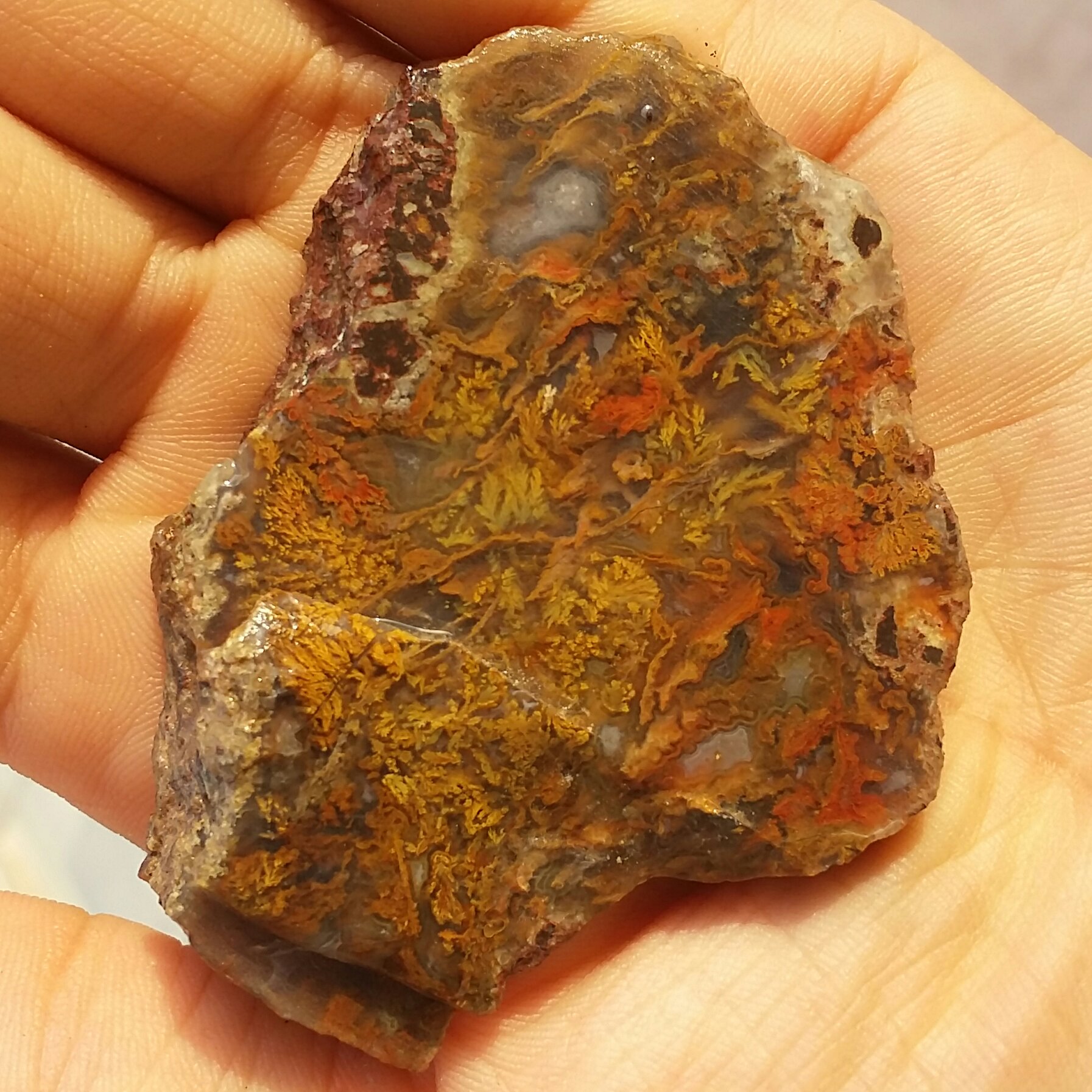 سنگ راف عقیق شجر منظره 7رنگ محشر 100در100 طبیعی شاهکار خلقت تابلو نقاشی طبیعی خارق العاده زیبا