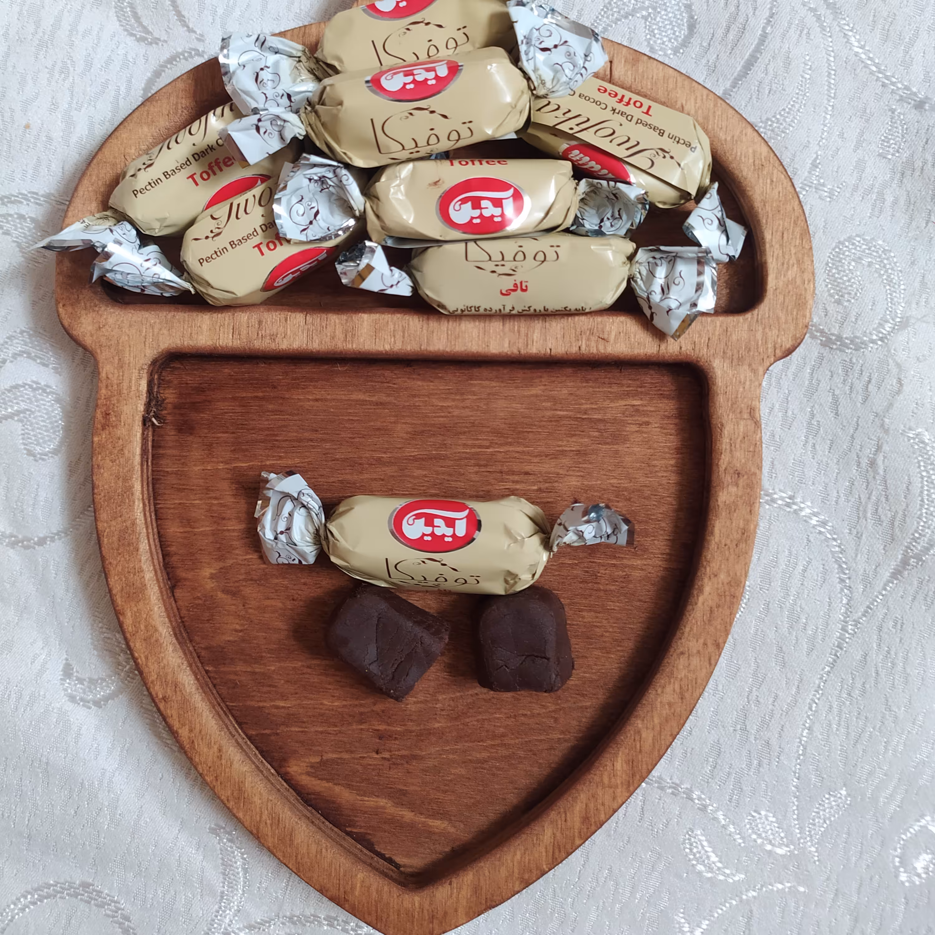 تافی توفیکا آیدین با روکش کاکائویی بسته 1کیلویی پلمپ شرکتی 