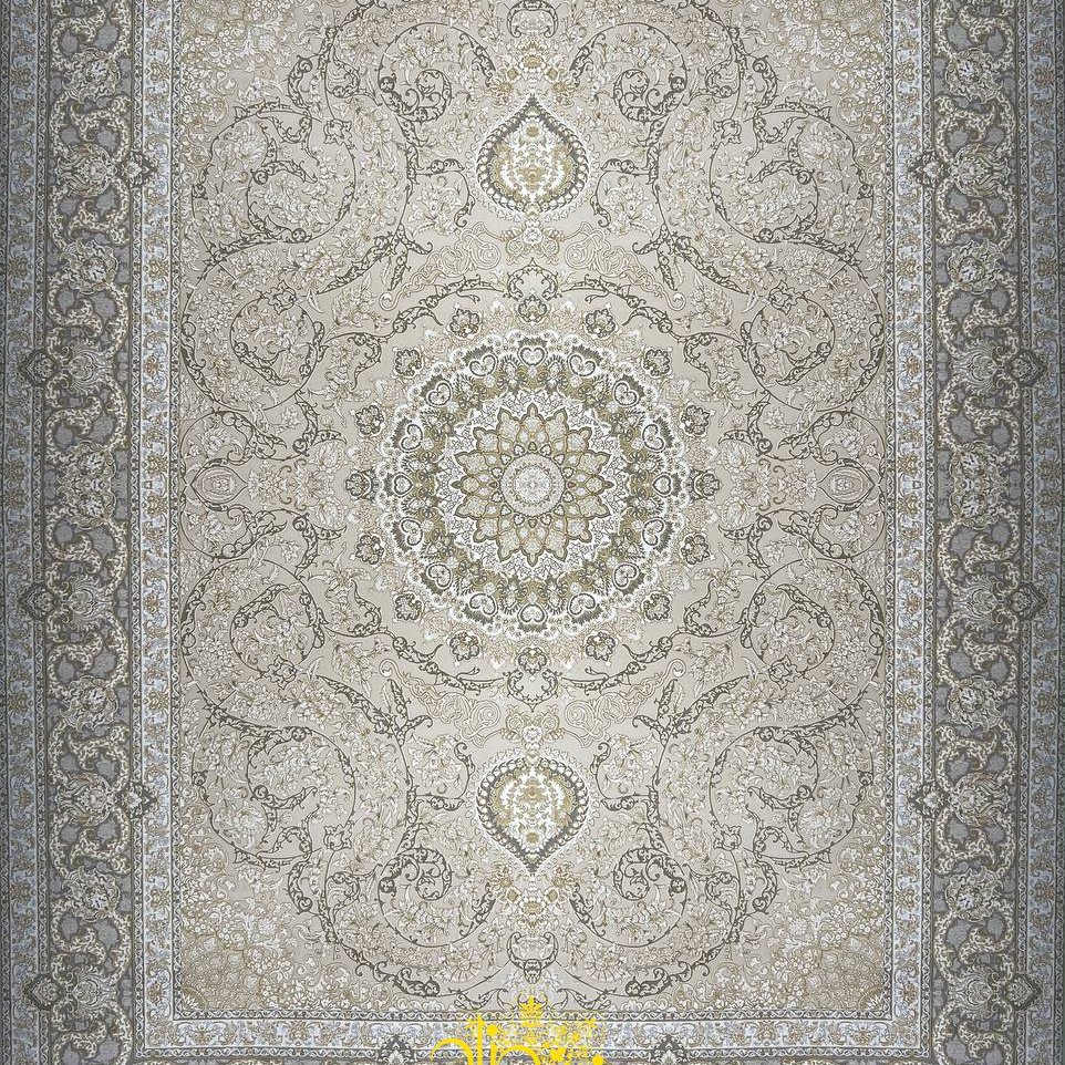 فرش 1200شانه برجسته تراکم 3600 طرح شمیم کرم