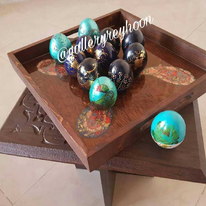 تخم مرغ سفالی با تم سرمه ای  