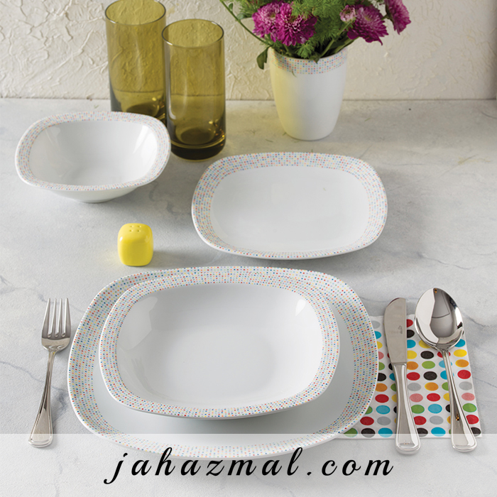 سرویس چینی زرین طرح ماتریکس 27 پارچه