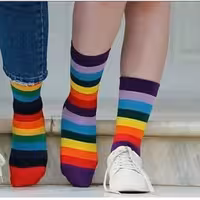 جوراب رنگین کمان  قرمز