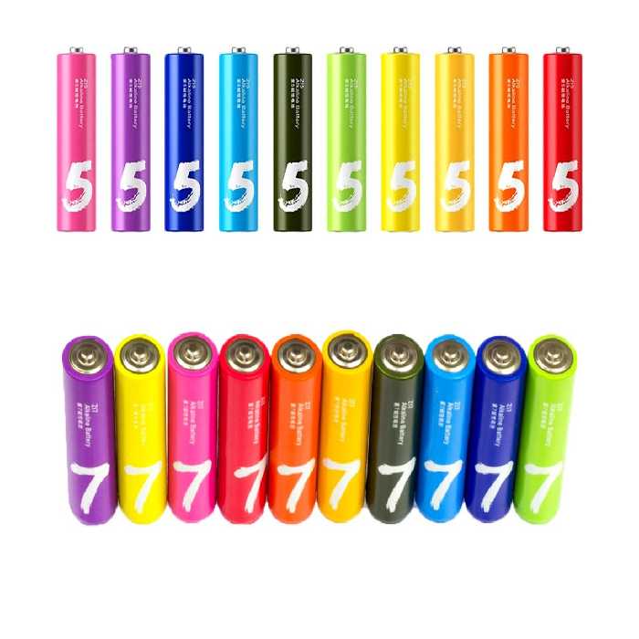 باتری قلمی و نیم قلمی آلکالاین شیاومی مدل ZI5  و ZI7 بسته 20 عددی