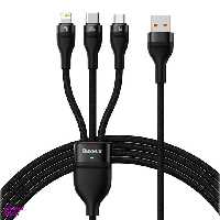 کابل دیتا 100 وات USB به Lightning/USB-C/MircoUSB باسئوس مدل CB00002 طول 12 متر