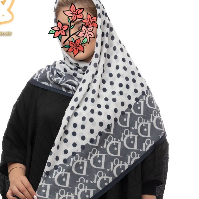 ⚜ روسری نخی پارچه طرح دار