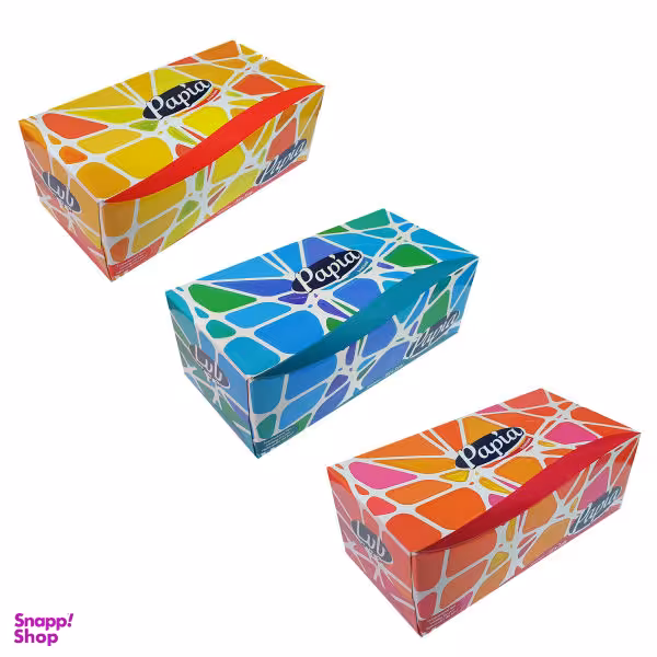 دستمال کاغذی 100 برگ پاپیا مدل میکس بسته 3 عددی