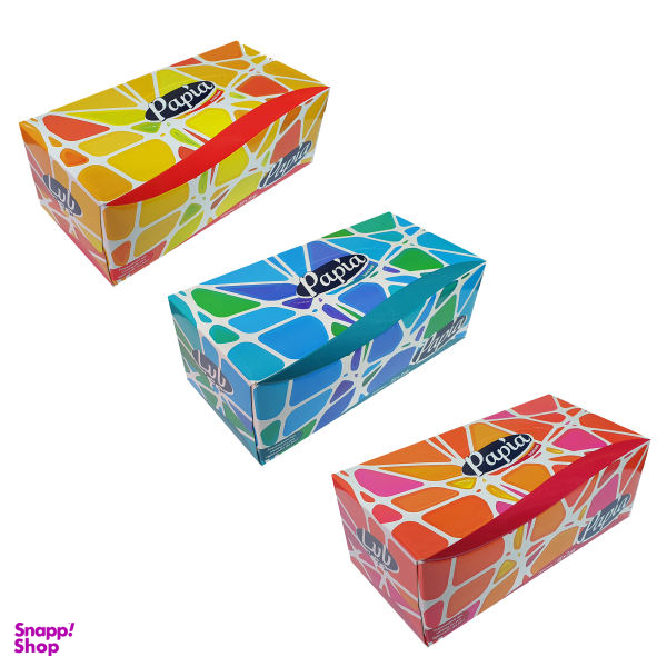 دستمال کاغذی 100 برگ پاپیا مدل میکس بسته 3 عددی