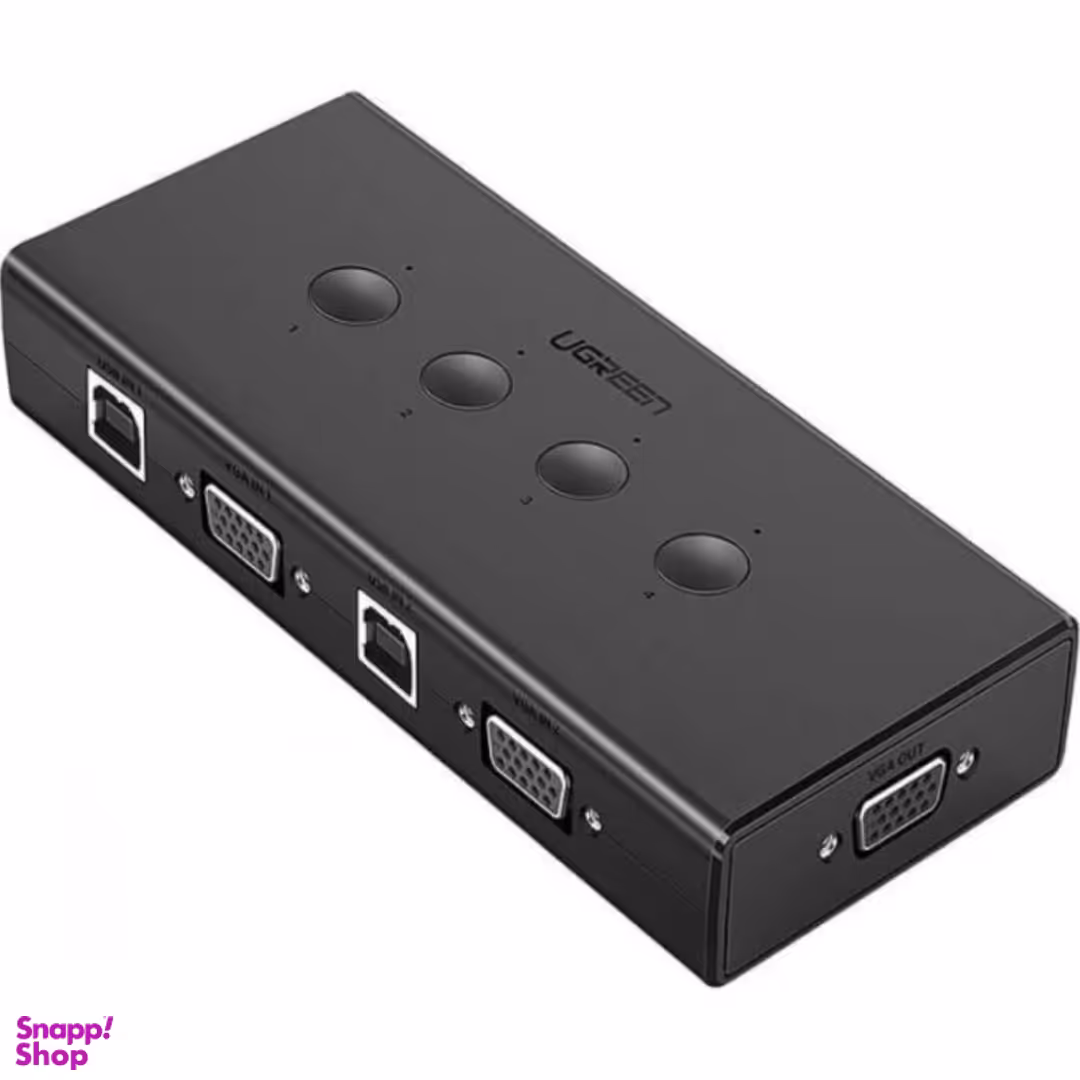 کی وی ام سوییچ 4 پورت VGA با پورت USB همراه کابل یوگرین مدل CM154
