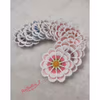 اسکاچ فانتزی گل   دو رو بسته 6 عددی بافته شده با کاموا سوزنی 