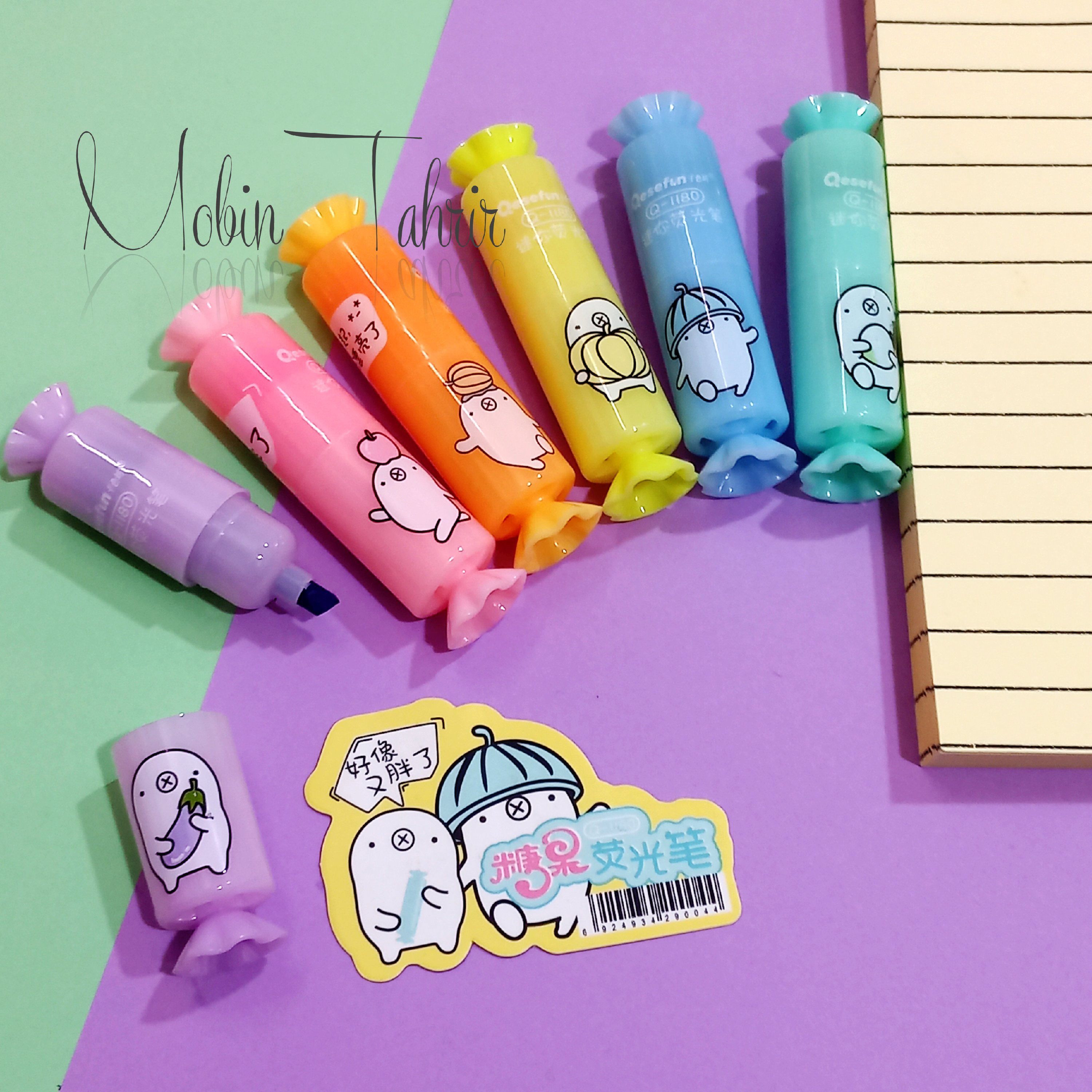 ماژیک علامت گذار  (هایلایتر ) فانتزی بسته 6 عددی طرح شکلات