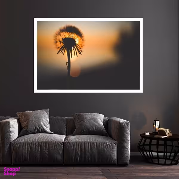 تابلو بکلیت طرح منظره غروب و قاصدک مدل قاب شاسی W-s8565